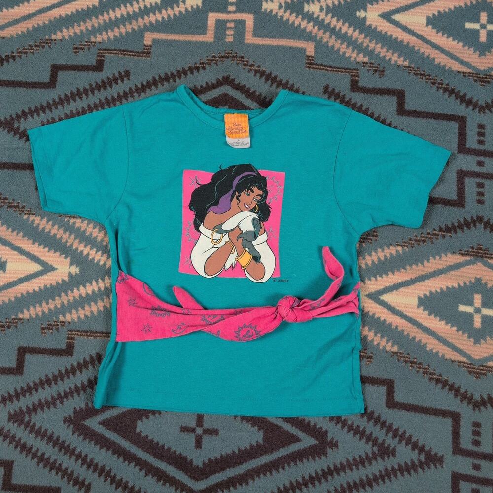 Disney Esmeralda & Djali Shirt Hunchback of Notre Dame Kids 6 Small Vintage USA
